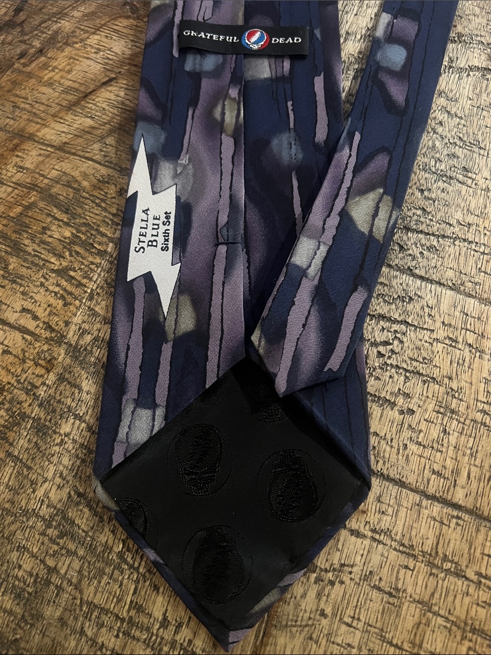 Grateful Dead Purple and Navy Abstract Pattern Tie - Picture 2 of 5